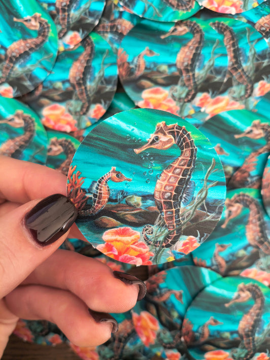 Gently Seahorse Vinyl Sticker