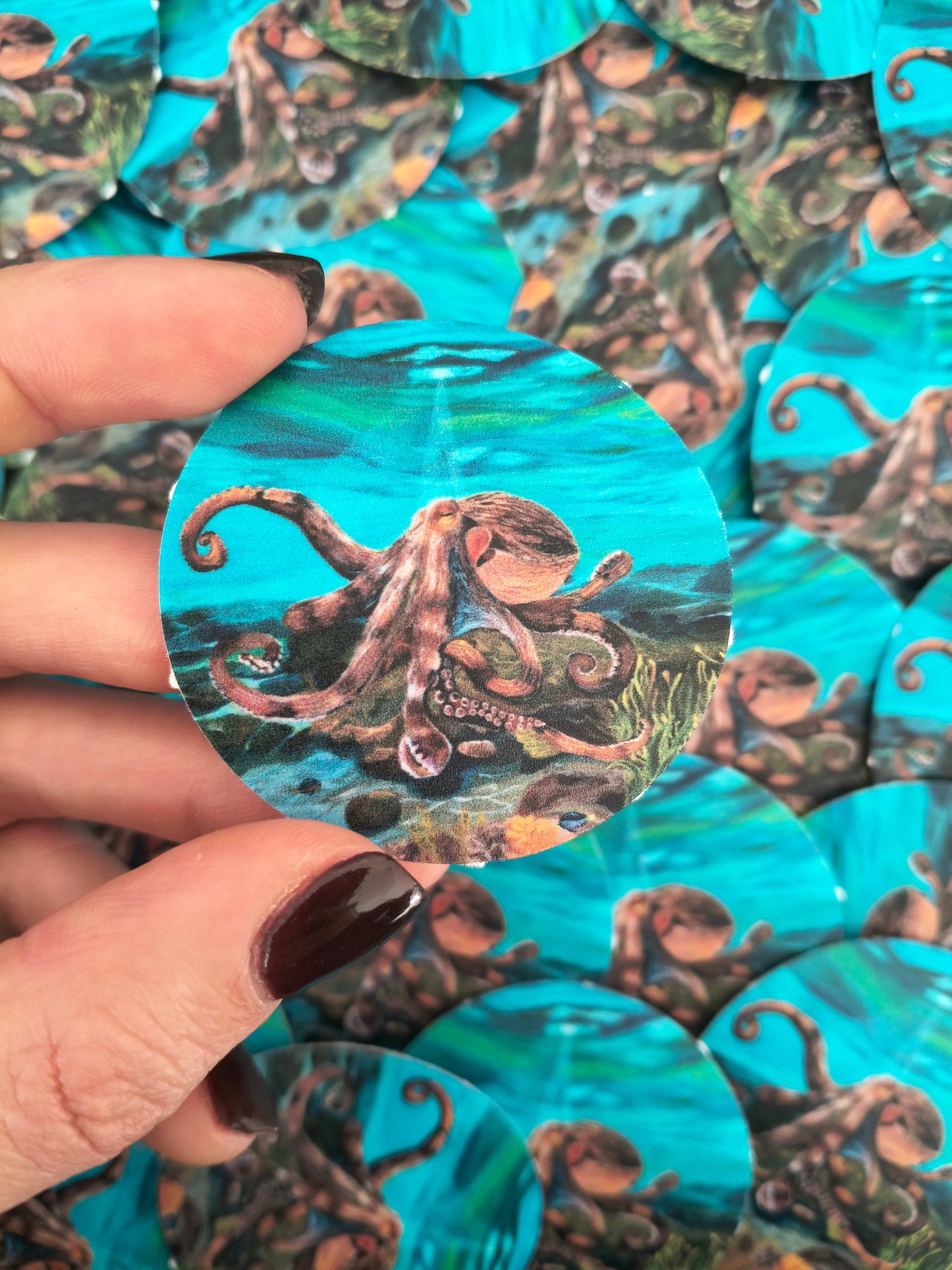 Unfolding Octopus Vinyl Sticker